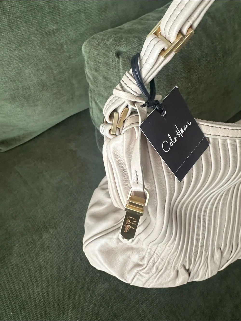 Cole Haan hobo bag in pumice amalfi new with tags Cream